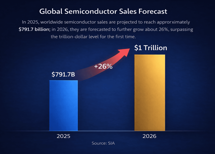 Global Semiconductor Sales to Cross USD 1 Trillion in 2026, Entering a New Expansion Phase