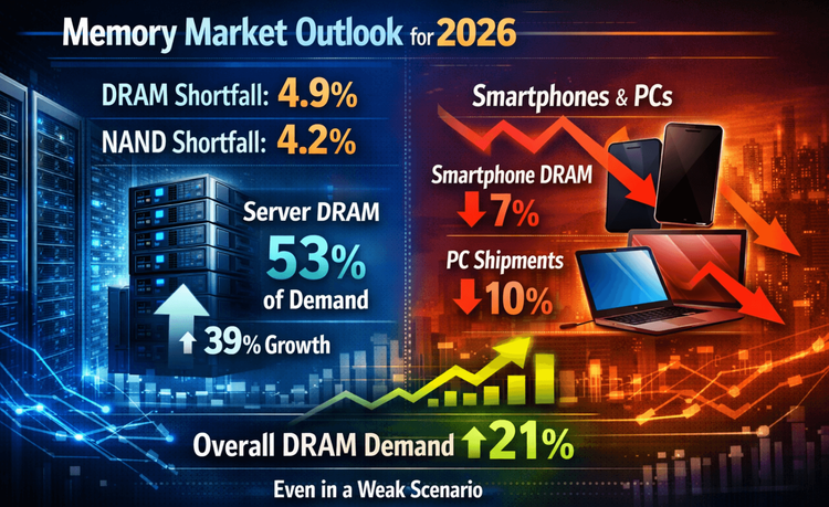 DRAM and NAND Contract Prices Surge 80–90% Amid AI-Driven Shortage Risks