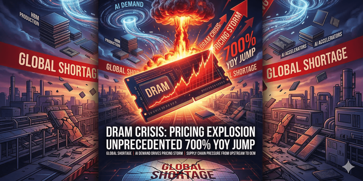 DRAM Pricing Surge 7x: Global Supply Tightens as Demand Outstrips Capacity
