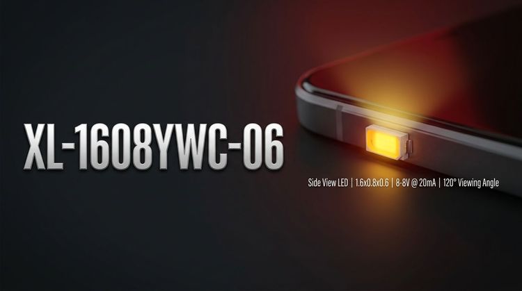 XL-1608YWC-06 SMD LED: 120° Viewing Angle for Compact Backlighting