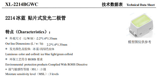 XL-2214BGWC Ice Blue LED: Specifications and Applications