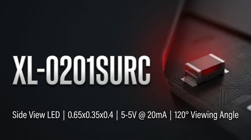 XL-0201SURC SMD LED: 0.65x0.35mm Red LED for IoT & AI Devices